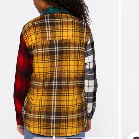 Just Polly Mixed Plaid Flannel Shirt - Picture 5 of 9